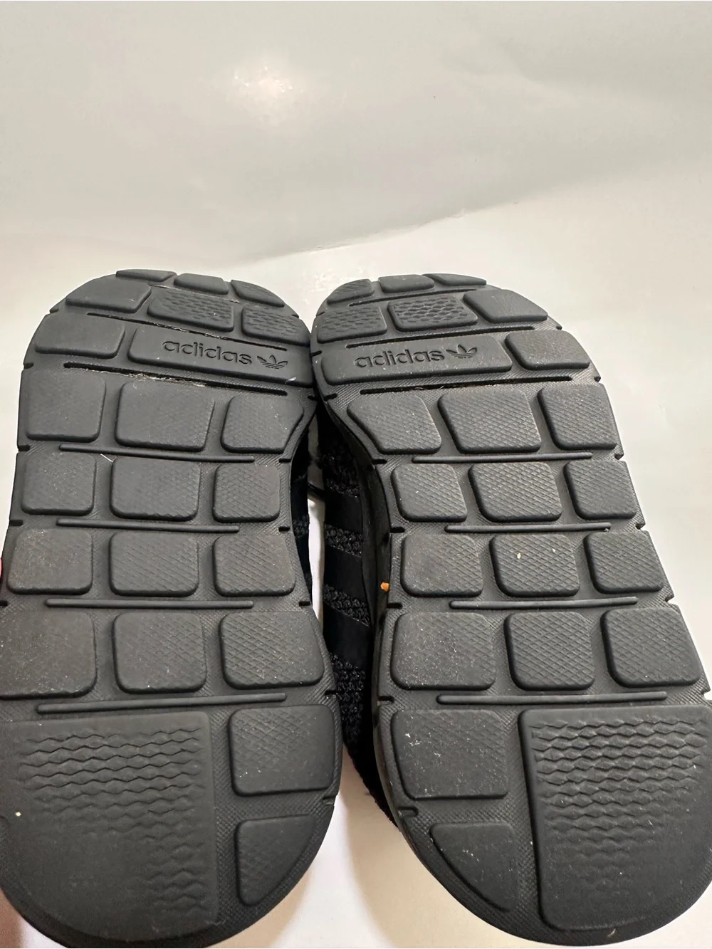 adidas Black Kids Sneakers with Knit Upper and Iconic Stripes
